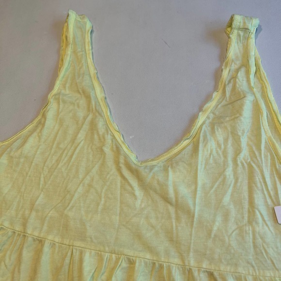 Abound Womens Yellow Tank Top Size Xtra Large Peplum Waist Crop V Neck - Picture 5 of 9